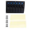6‑Gang Rocker Switch Panel 12V 24V Blue Light IP65 Waterproof for Boats Ships Cockpits SUV Trucks