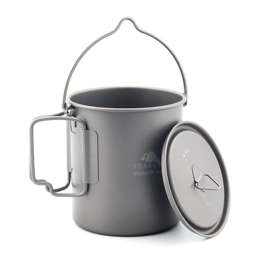 Титановый котелок TOAKS 750 мл с ручкой-дужкой (ТОАКС) POT-750-BH