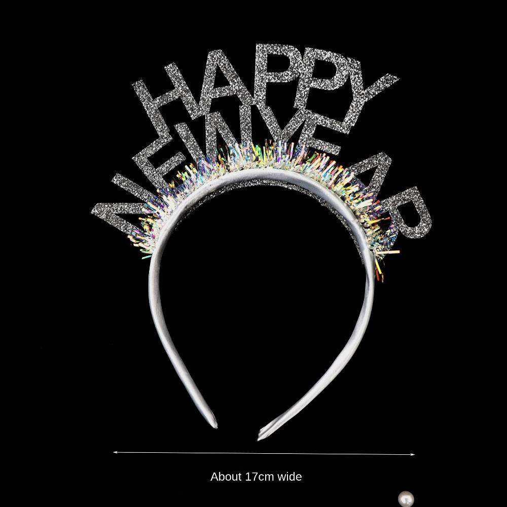 5pcs/set Cosplay Anime Party Headpiece Letter Decor Headwear HAPPY NEW YEAR Headband  Styling Tool