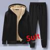 Men's Plus Size Lambskin Hooded Cardigan - Warm Winter Jacket