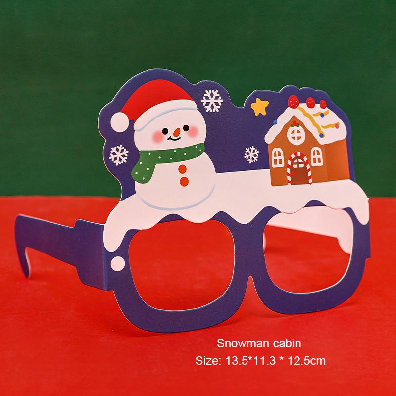 6-1 шт. Рождественские мультяшные декоративные очки, детские рождественские милые маленькие подарки, декор для новогоднего выпускного вечера, бумажная оправа для очков