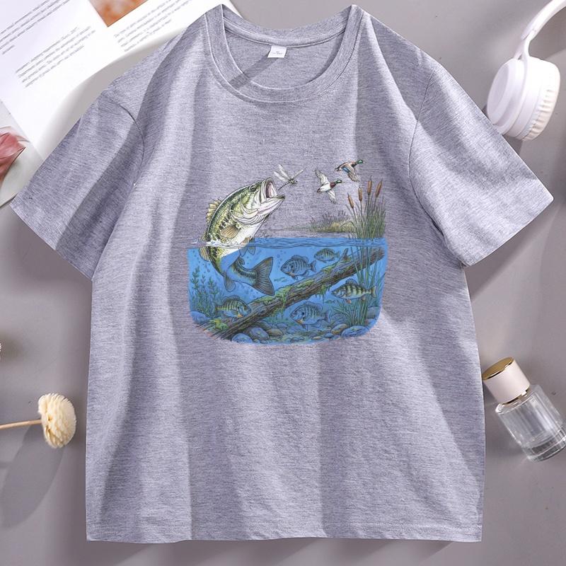 90s Bass River TShirt for Unisex Unisexs Unisex Graphic Tee Vintage River Wildlife Tee Cotton Short Sleeve T Shirt Summer