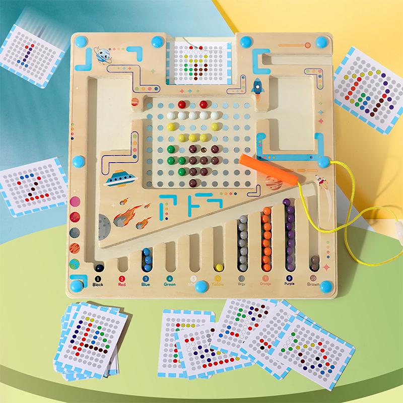 Магнитные сортировочные игры Монтессори Пазлы Игрушки Лабиринтная доска Обучение цвету Счету Классификация Чисел Деревянные Развивающие Игрушки