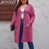 Spring and Summer Women's Large Size Casual Long Long-sleeved Cardigan Knitwear Jacket