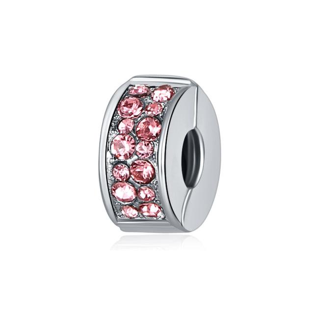 New Original Bead Alloy Love Star Flower Clip Stopper Charm Clear CZ Fit  Bracelet Bangle Necklace DIY Women Jewelry