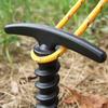 Yousheng 10Pcs Plastic Screw-in Tent Stake, Heavy Duty T-shaped Canopy Tent Peg, Windproof Spiral Ground Stake for Outdoor Camping Hiking