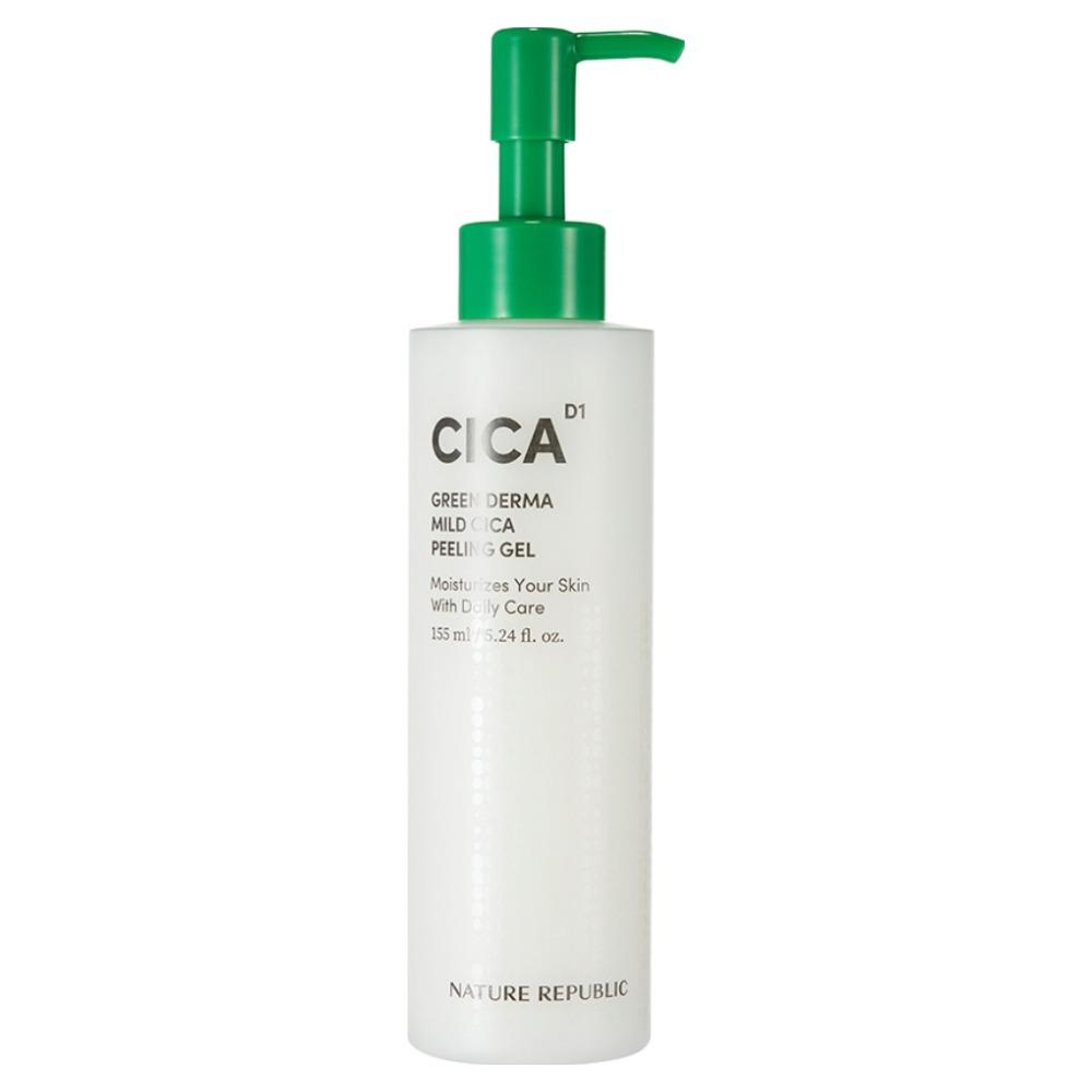 Nature Republic Green Derma Mild Cica Peeling Gel, Gentle Exfoliating & Soothing Skin Care, 155ml