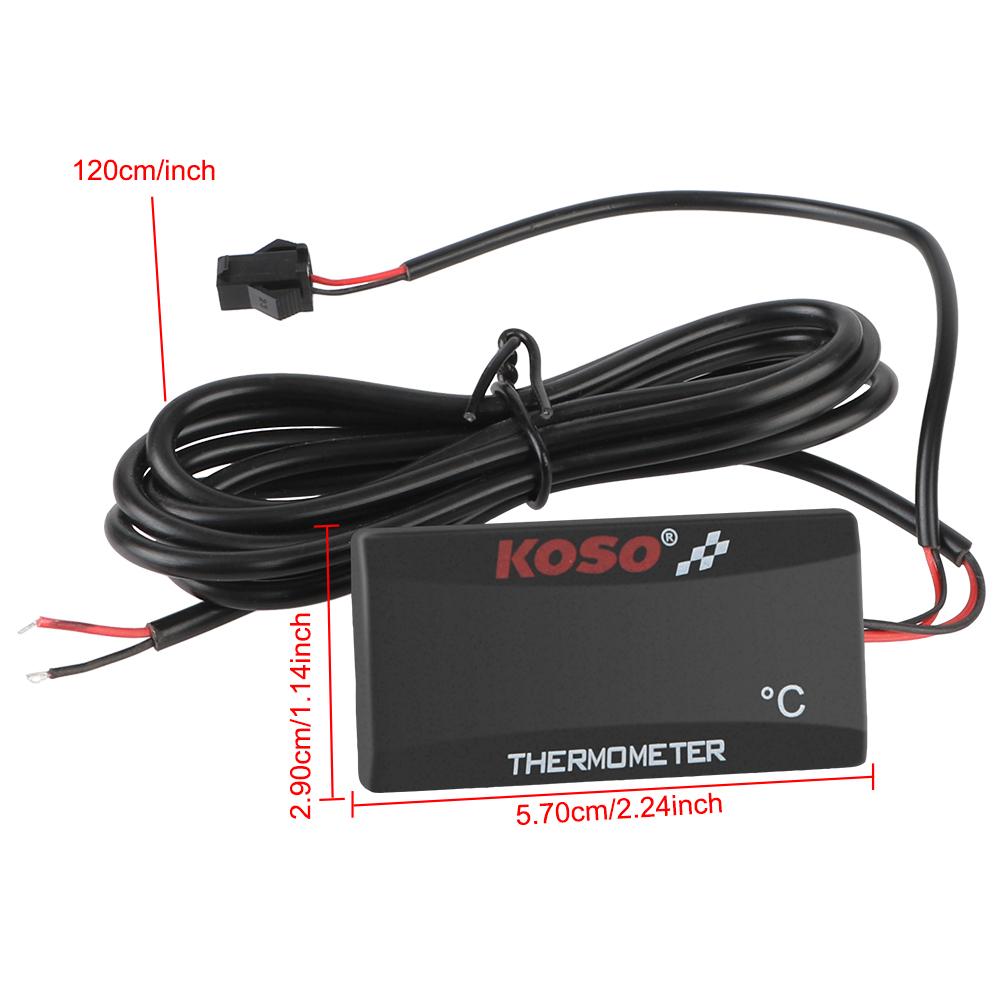 Motorcycle Accessories Water Tank Retrofit Temperature Meter Red Blue Indicator Warning Motorcycle Thermometer 12V 0~120°C Monitor With Sensors