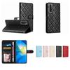 Quilted Pattern Faux Leather Wallet Case for Huawei Honor Series.Honor10 Lite Honor200 Honor300 P20Lite... 360° Protection with Card Slots & Stand