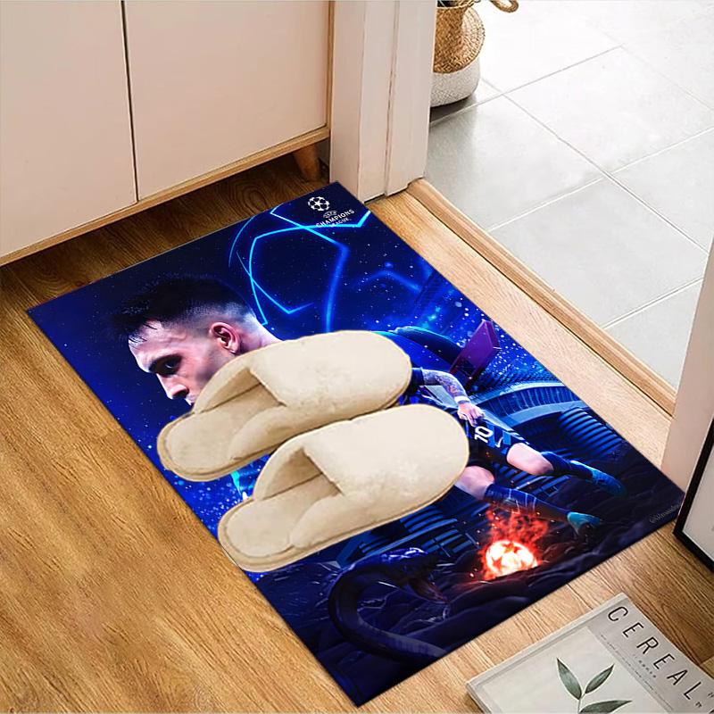Inter Milan Star Lautaro Rug for Living Room, Game Rooms, Office, Bedroom, Office Floor Mat Playful Design, fan gifts Christmas decor