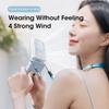 180° Portable Folding Fan Digital Display Neck Hanging Fan USB Adjustable Rechargeable Cooling Mute Power Bank Phone Holder