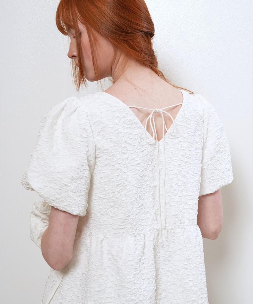 General Idea Wrinkle Volume Puff Dress [White] / Wbe2L15503