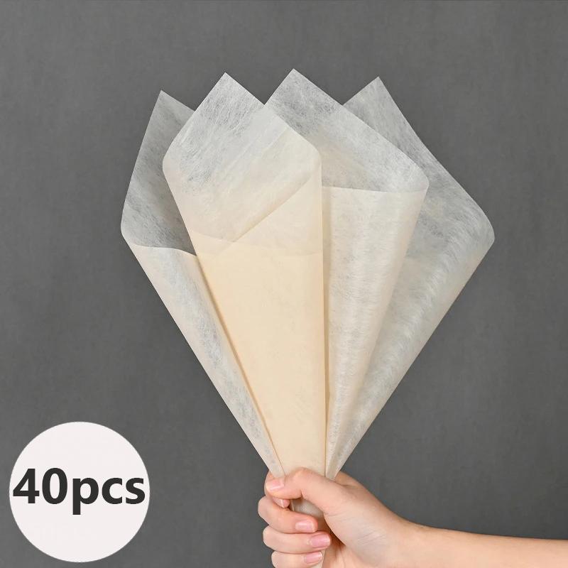 40 шт., молочная хлопковая папиросная бумага, оберточная бумага для цветов, сделай сам, букет ручной работы, поделки, упаковка подарков, товары для свадебной вечеринки