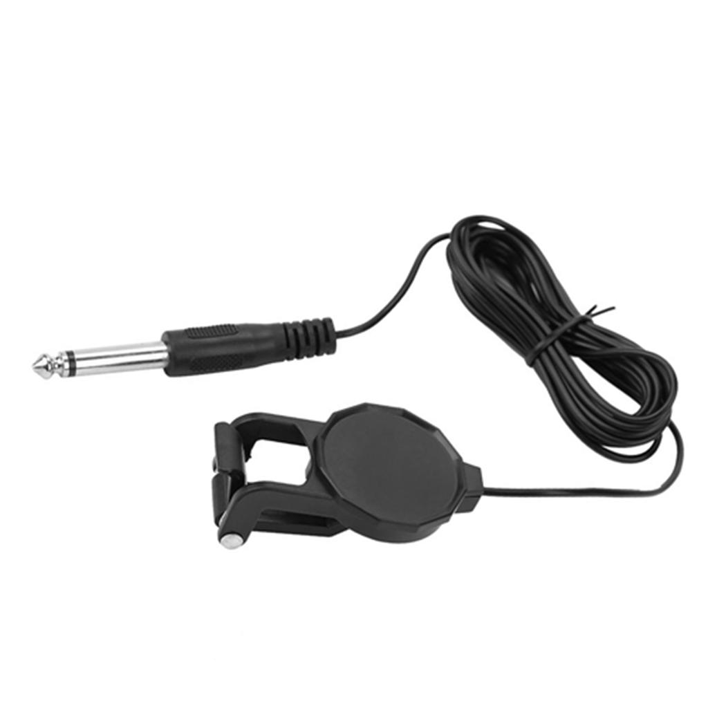 3m 6.35mm Audio Jack Clip On Microphone Piezo Violin Acoustic Guitar Pickup