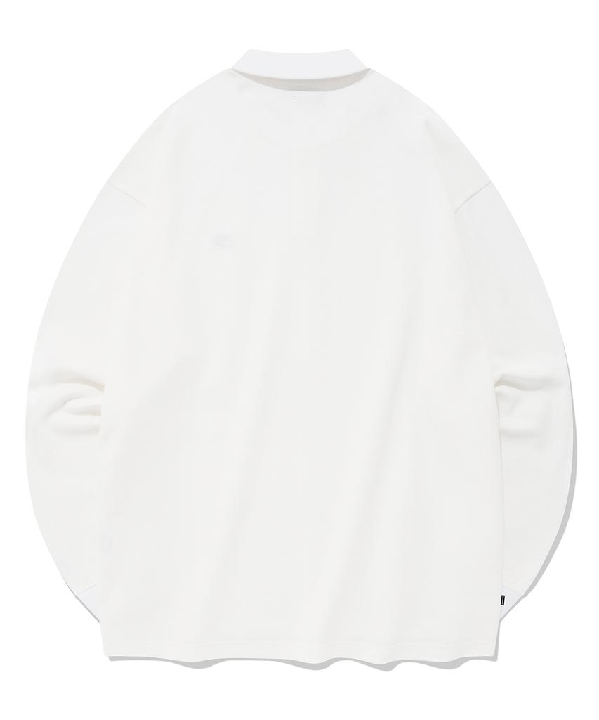 COVERNAT Pique Whale Logo Long Sleeve White