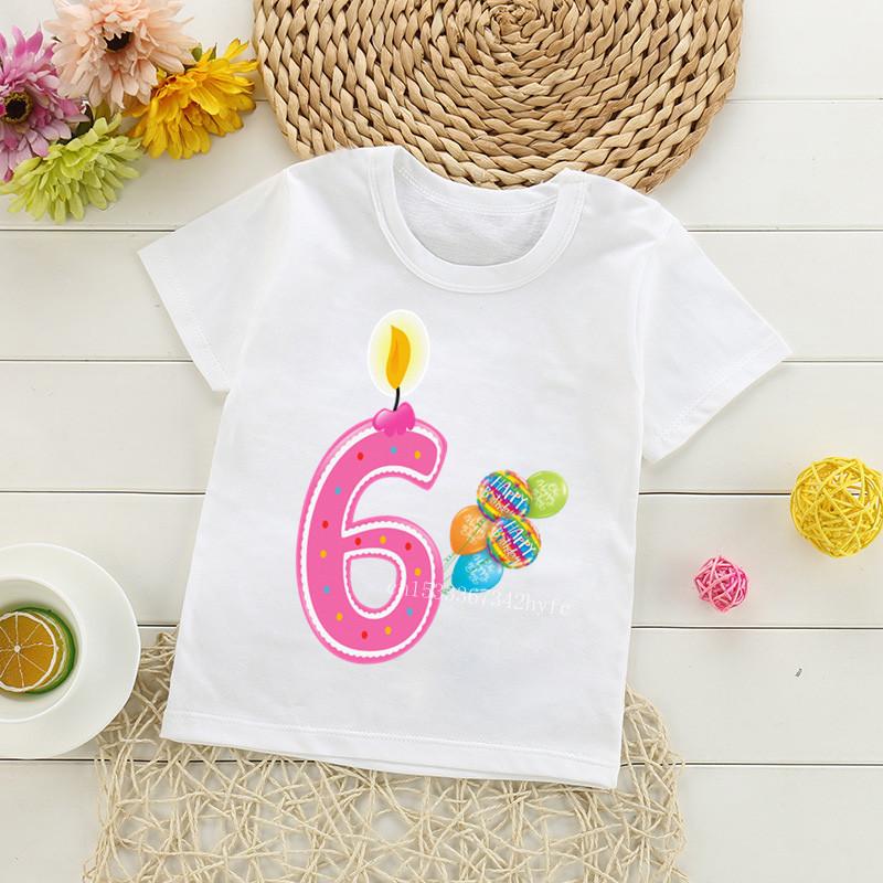 Милая футболка с рисунком на день рождения для мальчиков, детская футболка с изображением воздушного шара на день рождения, подарок для мальчика и девочки, забавный подарок, детская футболка