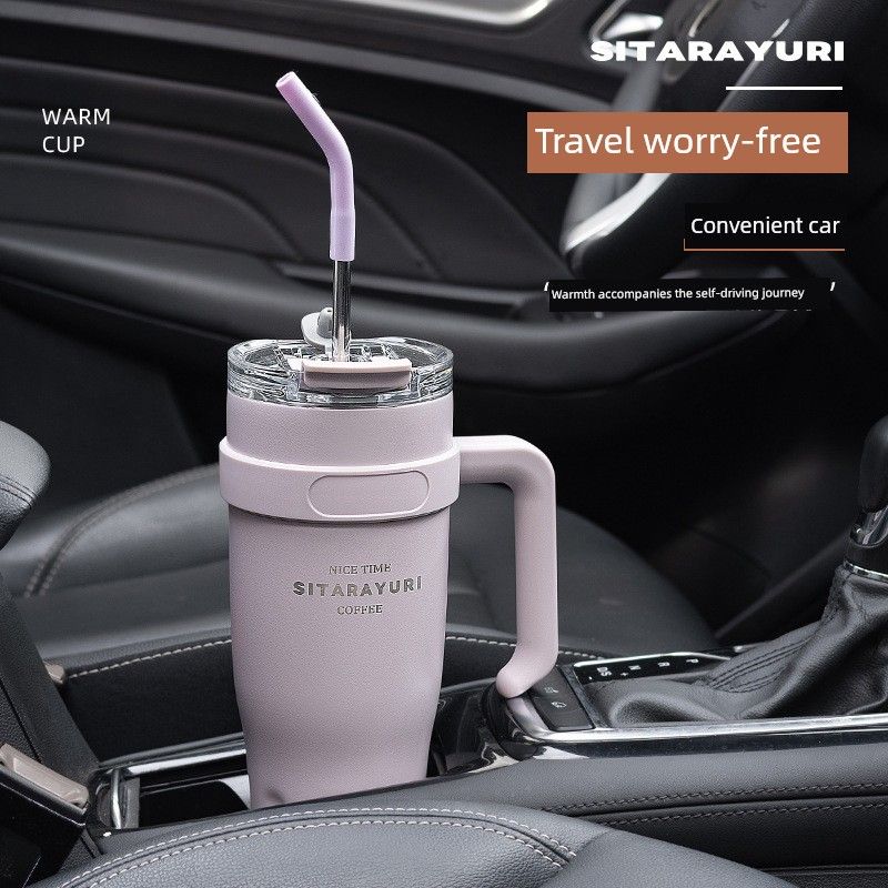 Giant Ice Cup Large Capacity Insulated Cup for Women Office Straw Water Cup 2024 New Model High-Value Design for Women