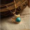 Ins стиль ретро личность простой бирюзовый кулон в виде птицы ожерелье женская мода ниша высокий класс чувство ключичная цепочка