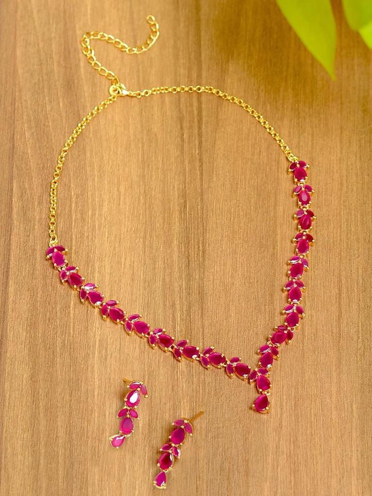 Ожерелье Изящное Рубиновое Ожерелье Набор Для Женщин