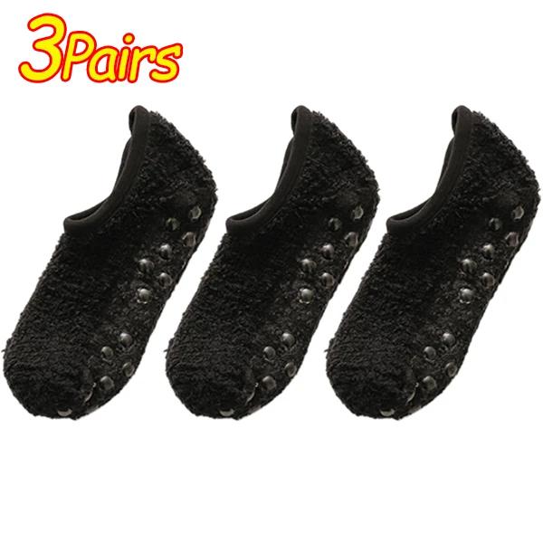 1/3 пары Зимние носки из кораллового флиса, домашние нескользящие носки-следки с низким паголенком, холодостойкие, с силиконовыми вставками на подошве, мягкие, теплые носки