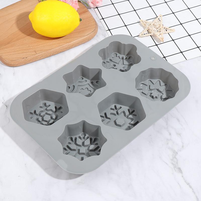 Christmas Snowflake Soap Mold Silicone Aroma Gypsum Plaster Resin Mould DIY Candle Supplies