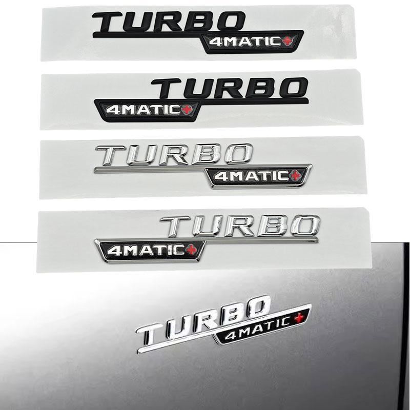 2 Uds 3D ABS Letters TURBO 4MATIC Plus Logo Car Bumper Sticker Side Emblem Badge for C117 W117 GLE53 GLA45 A45 A35 CLA35 CLA45