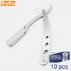 ZqZq 10 Shaving Blades Or Straight Edge Razor Haircut Beard Eyebrow Shaving Tool Manual Depilation Razor Hairdresser Trimming