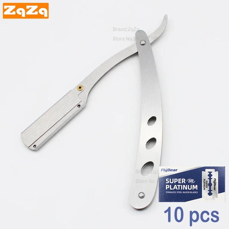 ZqZq 10 Shaving Blades Or Straight Edge Razor Haircut Beard Eyebrow Shaving Tool Manual Depilation Razor Hairdresser Trimming