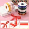 1/2pcs Organza Chiffon Gold Edge Ribbon Gold Red Candy Satin Striped Sheer Craft Ribbons for Bows Making Gift Wrapping Wreath