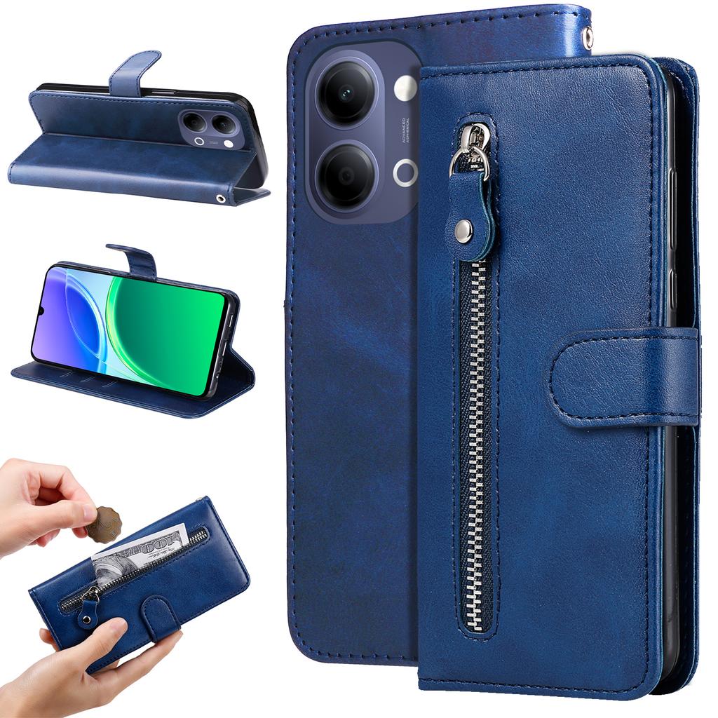 Wallet Case for vivo - Leather/PU, Blue