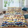 Music Notes Duvet Cover Collection Queen Size Purple Musical Theme Bedding Collection Gold Shiny Pattern Comforter Cover For Kids Girls Adult