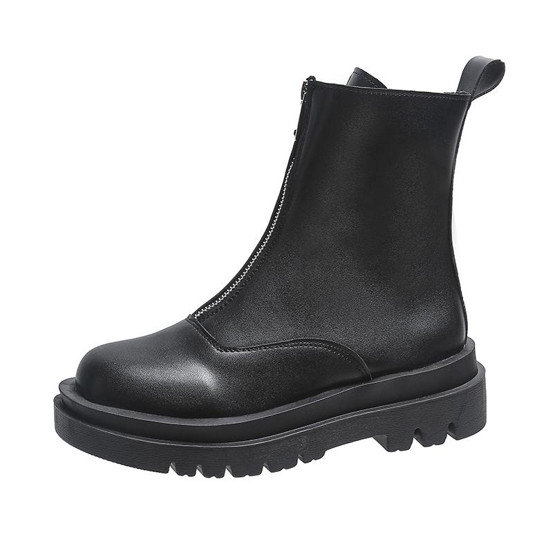 Fashion Big Size 42 Platform Ankle Boots For Women Fashion Slip On Thick Bottom Short Boots Autumn Winter Ladies Elegant Mordern Booties