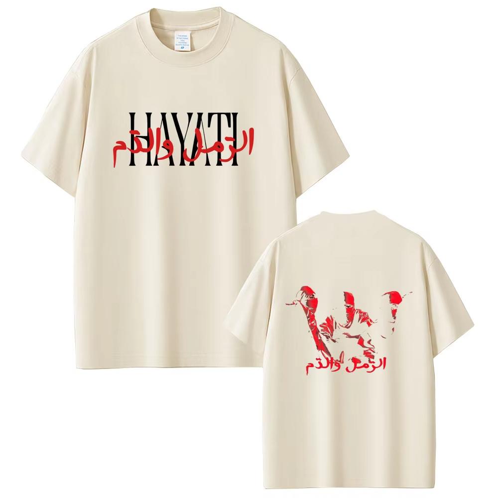 Rapper Niro HAYATI Album Graphic T Shirts 2026 Spring summer Male Fashion Streetwear Unisex Casual Soft Cotton Short Sleeve Top