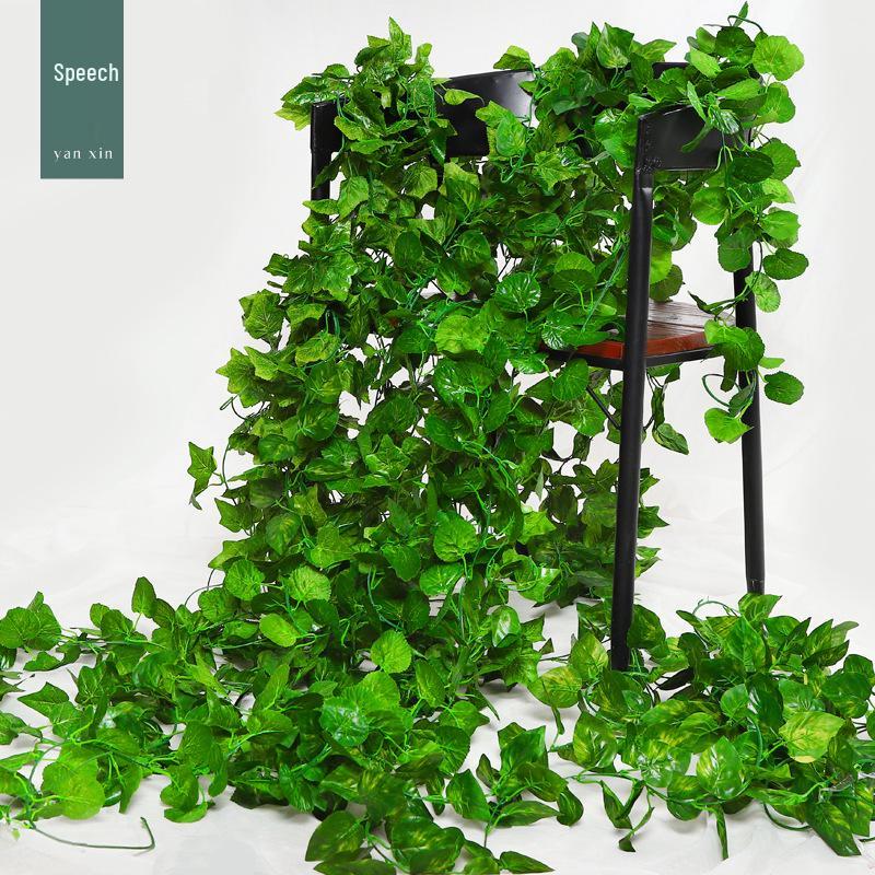 Rattan Artificial Grape Leaf Vine - Green Plant Decor Strips for Landscaping