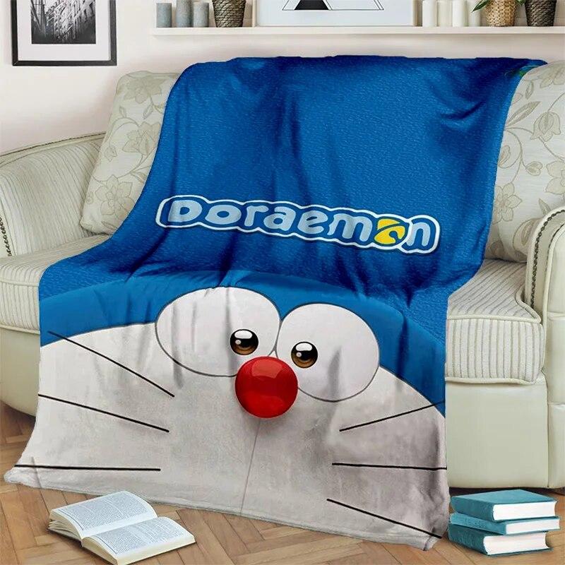 3D Printing D-Doraemon Anime Cartoon Blanket,Soft Throw Blanket for Home Bedroom Bed Sofa Picnic Travel Office Cover Blanket Kid