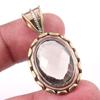 Natural Smoky Quartz 925 Solid Sterling Silver TwoTone Gift Pendant 1.50" P1S73