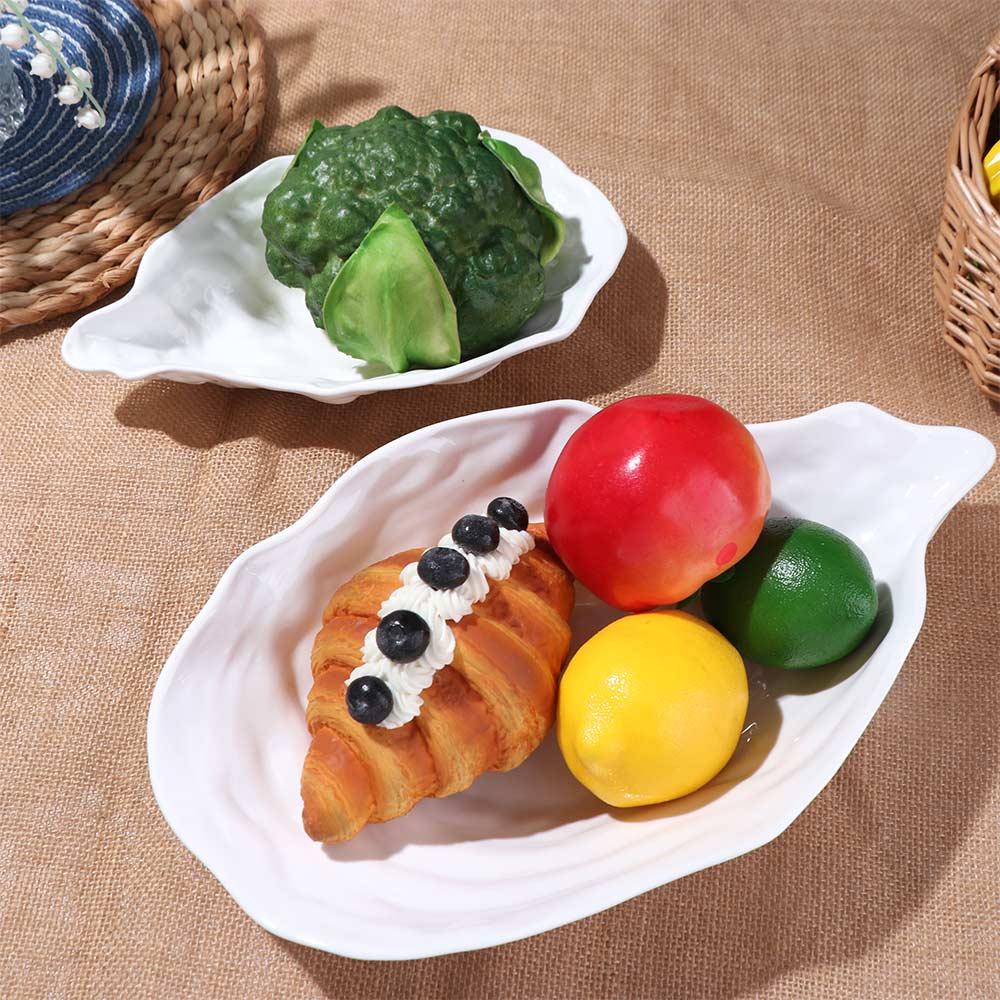 Ceramic Sashimi Plate Oyster Shell Shape Dessert Tray Kitchen Organizer Storage Dish Restaurant