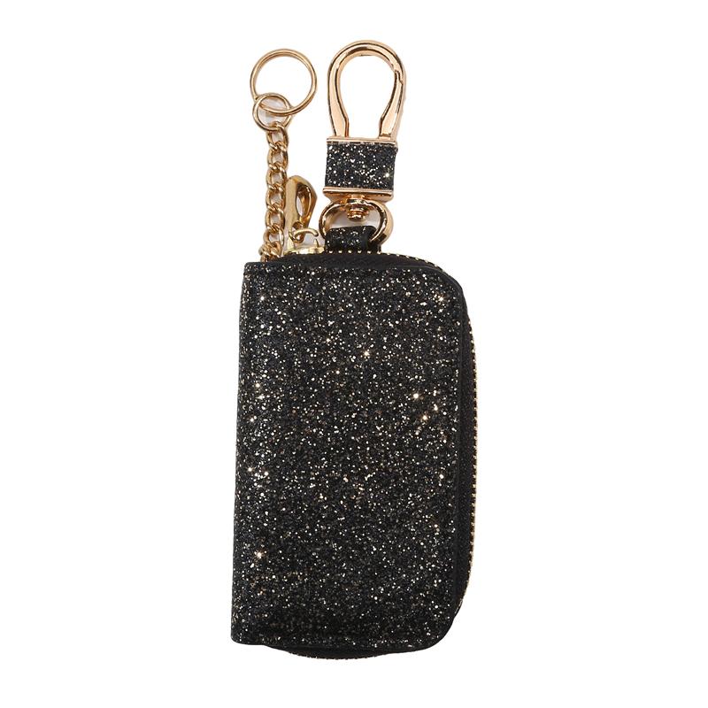Блестящий PU чехол для ключей на молнии, держатель для ключей, органайзер, сумка для ключей от машины, брелок, кошелек, модный простой чехол для ключей, защитный чехол для автомобильного ключа