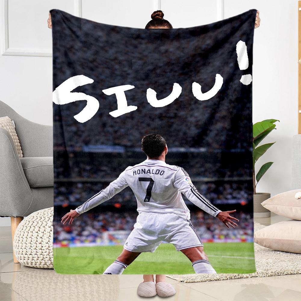 Ronaldo's Legacy Football Blanket Soft Warm Cozy Suitable for Bed Picnics Sofa for All Seasons Stylish Decor Suitable for Gifting Relatives and Friend