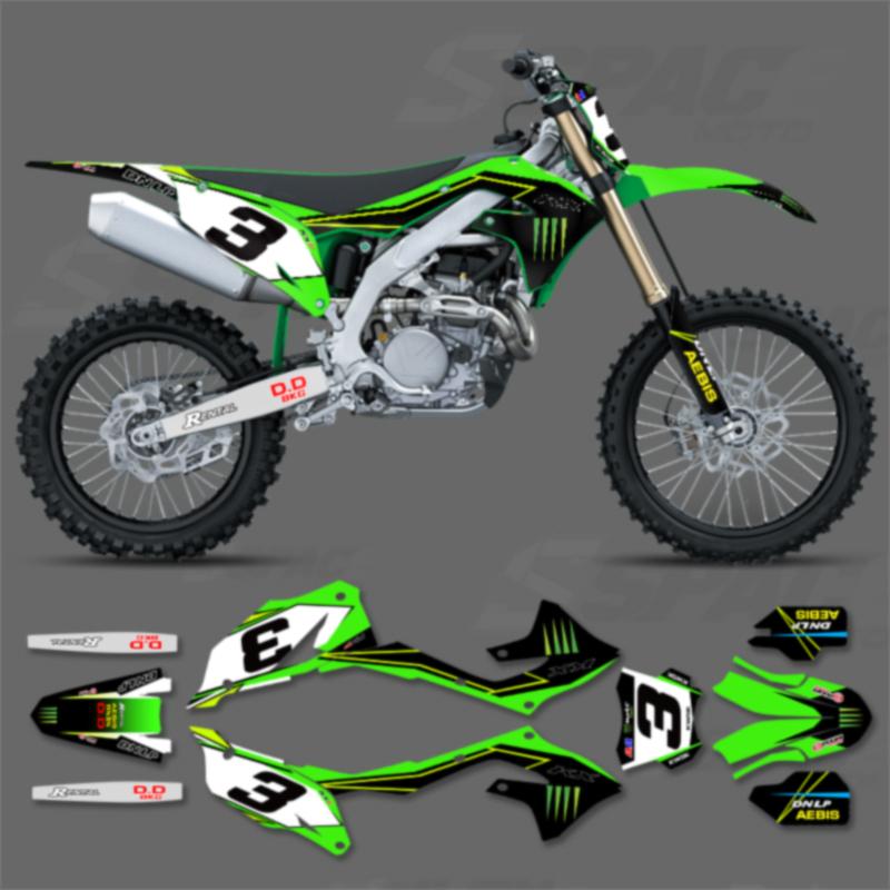 SPACE Motorcycle Graphics Decals Stickers for KAWASAKI 2019 2020 2021-2023 KXF KX450 2021-2024 KXF KX250 Decals Stickers Kits 02