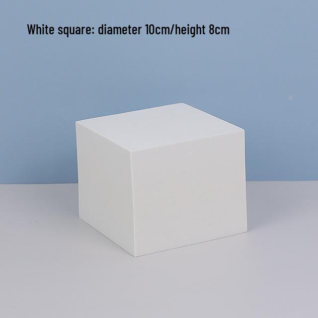 Белый пенопластовый геометрический куб, реквизит для фотосъемки, с фоновой доской и мелкими украшениями