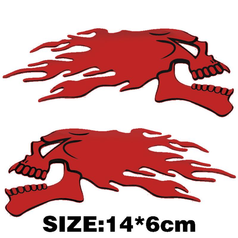 1 пара автомобиль мотоцикл пламя призрак-череп голова стиль фестиваль украшения наклейка эмблема наклейки авто внешний декор