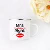 Кружки «Мистер и миссис» Милый подарок на День святого Валентина Для него и для нее Походная кружка для мужа и жены Эмалированная кружка Подарок для пар