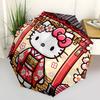 1pc Hello Kitty Cherry Blossom Kimono with Automatic Opening/Closing Umbrella, Portable Tri-Fold Design, 8-Bone Iron Frame, Outdoor Umbrella, Festival