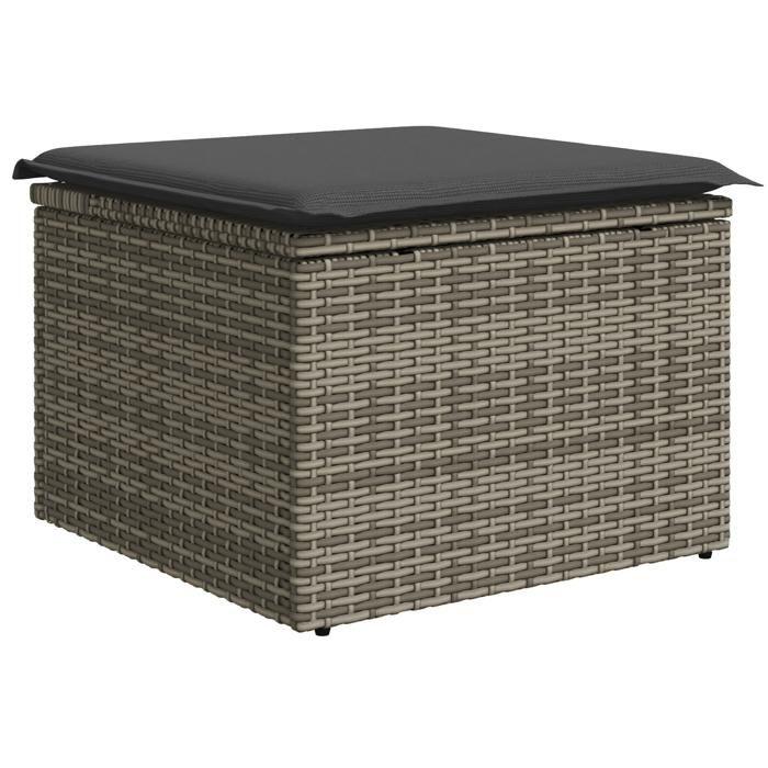 VidaXL Ensemble de 6 pièces de canapé de jardin avec coussins gris en poly rattan acacia 3348140