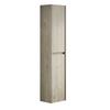 140cm High Bathroom Wall Cabinet, Narrow Storage Cabinet with 2 Doors, Applicable to Bathroom, Living Room&Laundry, Oak Cream-Colored Wood Grain