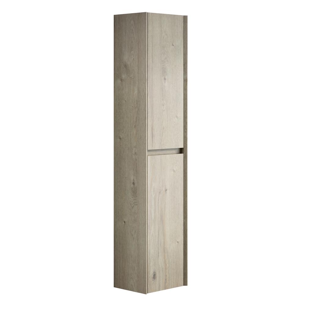 140cm High Bathroom Wall Cabinet, Narrow Storage Cabinet with 2 Doors, Applicable to Bathroom, Living Room&Laundry, Oak Cream-Colored Wood Grain