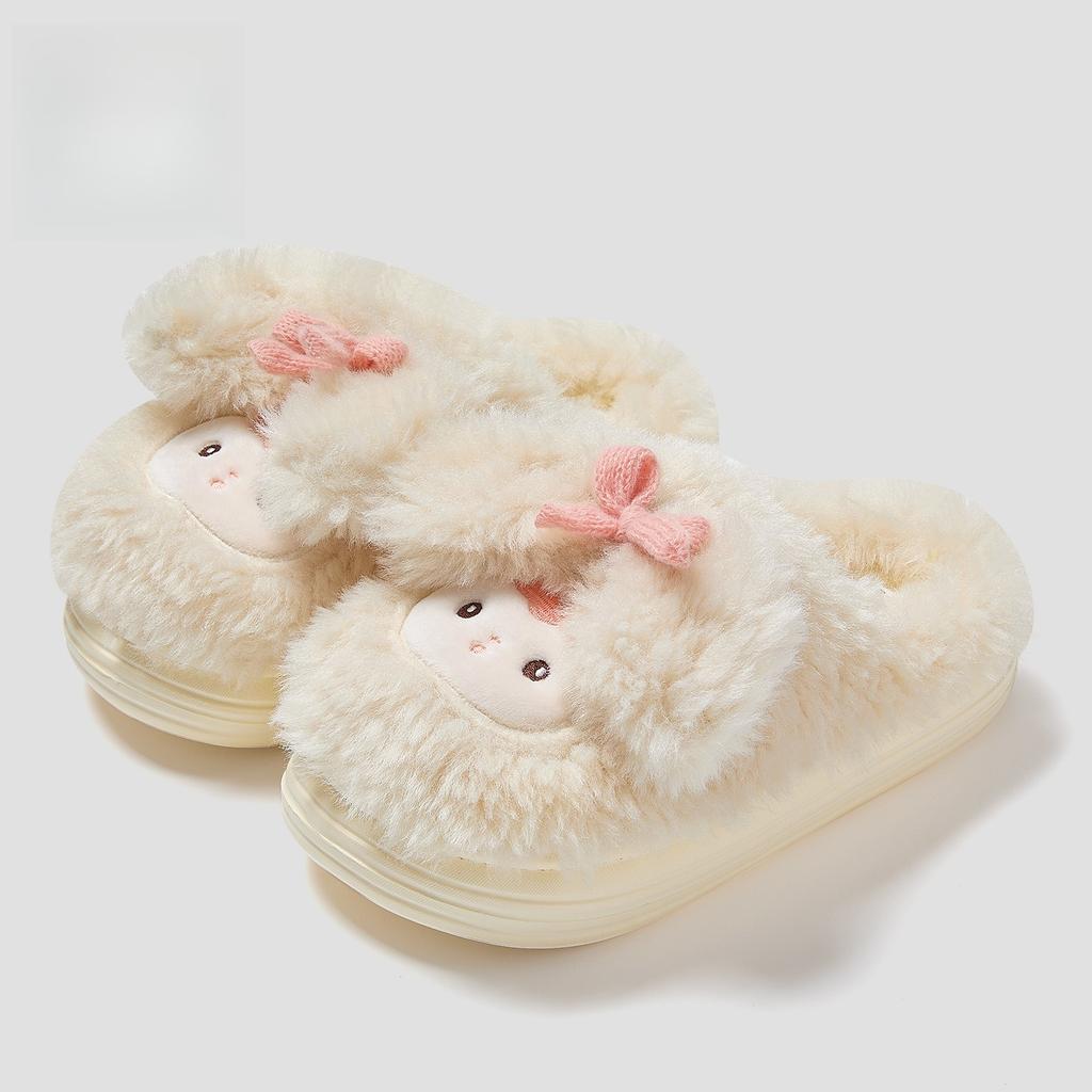 Couple Cotton Slippers 2025 Autumn Winter New Cute Women's Non Slip Indoor Home Shoes Lightweight Comfort Warm Men's Plush Shoes