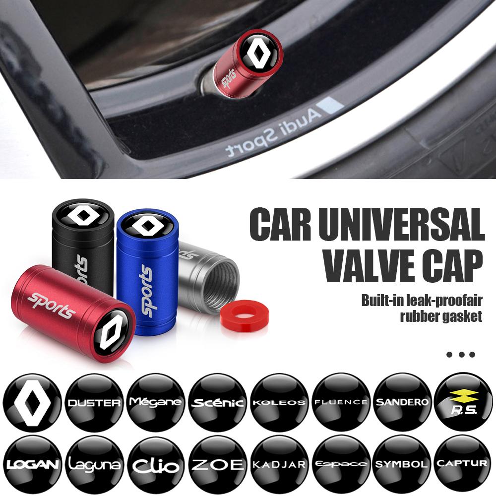 4Pcs Car Tire Valve Stem Cap Tyre Stem Air Valve Cover For Renault DACIA Logan Scenic Loguna Kadjar Twingo Clio 3 Captur Fluence ZZ18