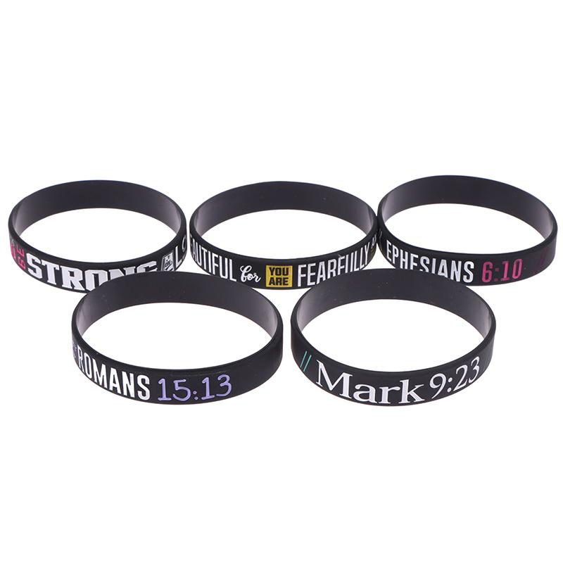 13 шт. Вера Верь Мир Благодать Библия Христианский Религиозный Браслет Спорт Силиконовые Браслеты Резиновый Напульсник
